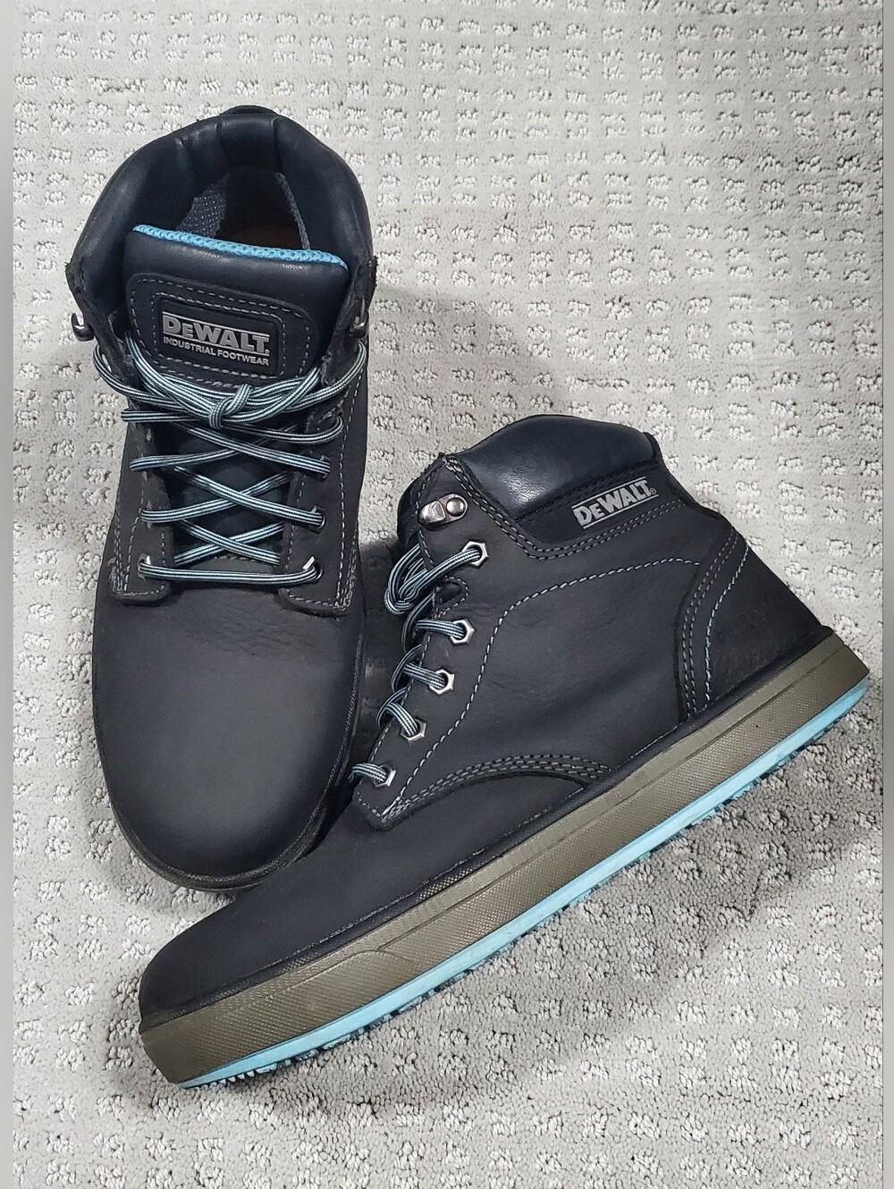 DeWalt Plasma Black Leather Steel-toe Work Boots Women Size 10